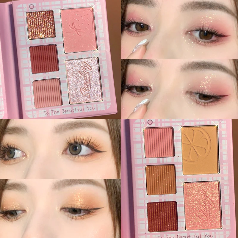 5 цветов Палитра теней для век блестящие матовые мерцающие тени стойкие