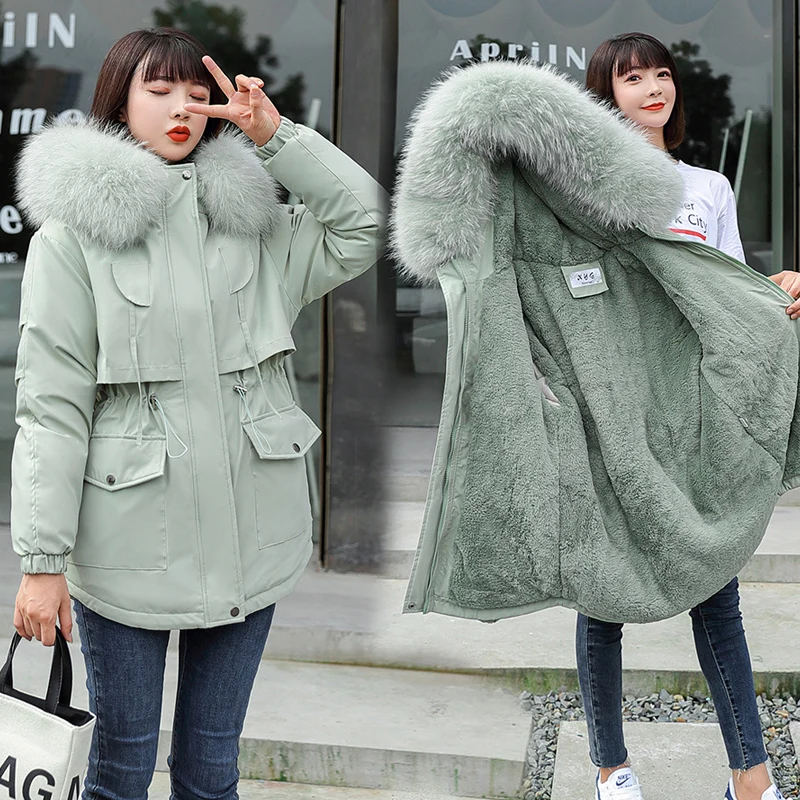 Autumn Winter Women Cotton Jacket Padded Casual Slim Waist Pocket Coat Hooded Parkas Size 3XL Wadded Asymmetry Overcoat