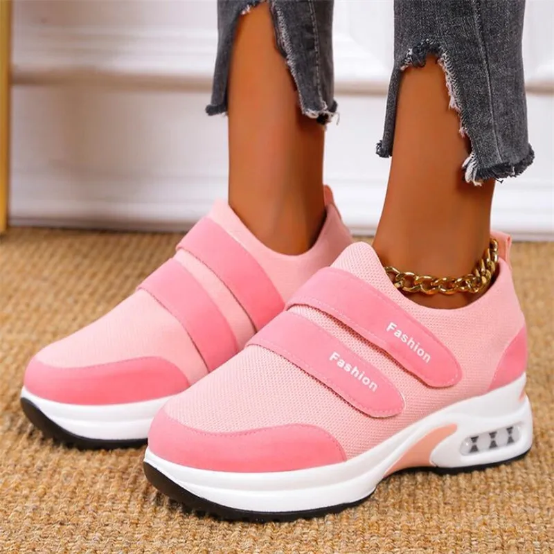 

Large size women's shoes new breathable high-top women mesh loafers thick-soled fashion casual platform womens vulcanized shoes