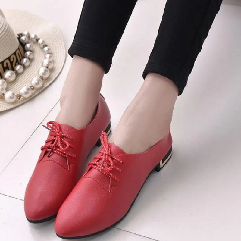 Женская обувь на низком каблуке сезон весна осень Корейская версия белые туфли с