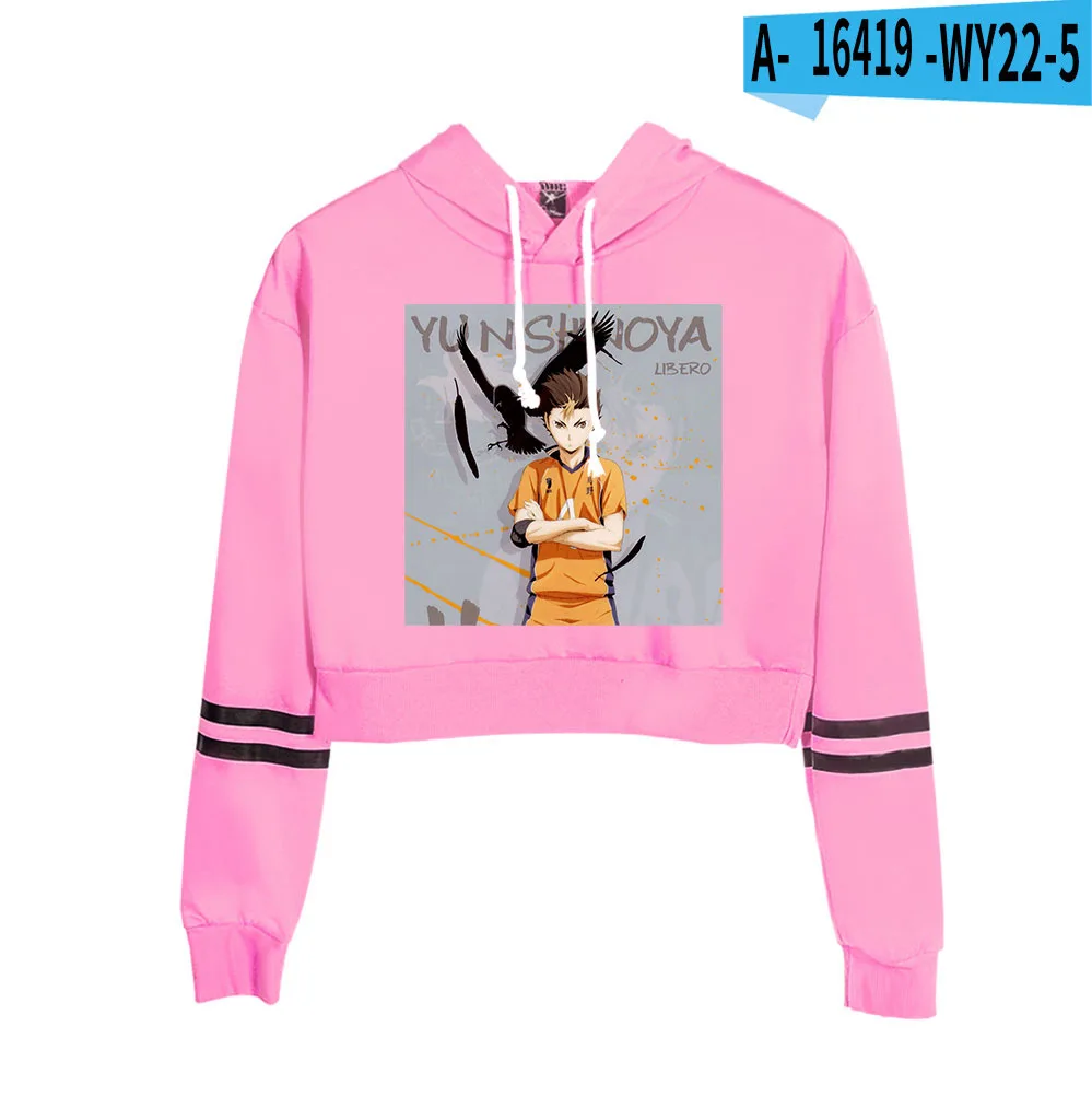 

Harajuku Haikyuu!! Girl's Kpop Popular Printed beauty Streetwear Navel Hoodies Sweatshirt Women Fashion Lumbar Hoody Pullovers
