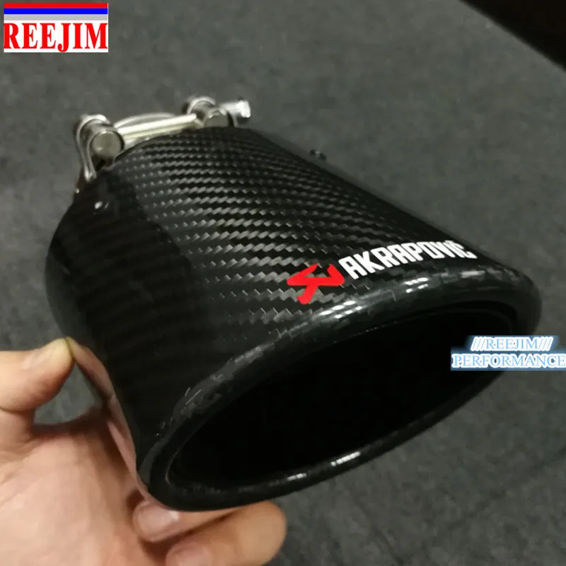 Овальный Наклонный Akrapovic выхлопной наконечник из углеродного волокна выхлопной наконечник punta de escape ponta de escape автомобильный Стайлинг