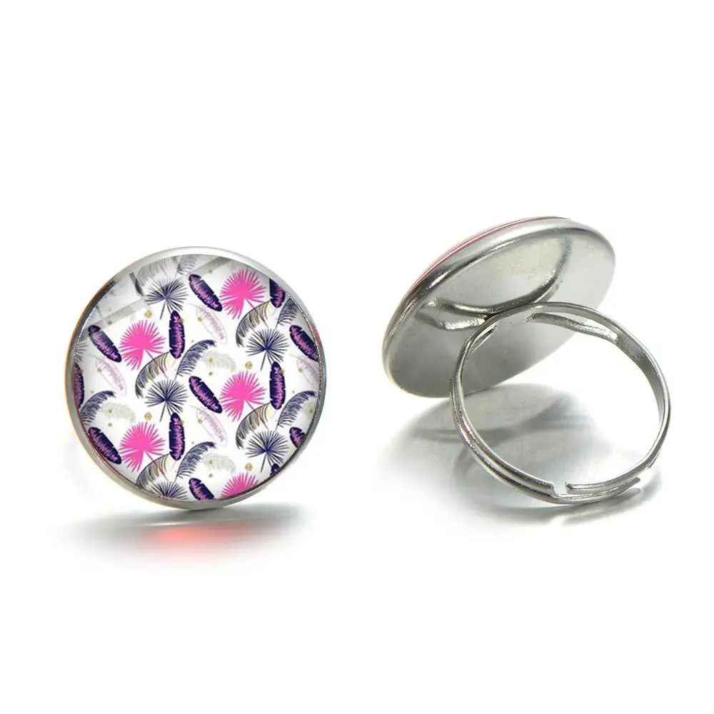 Азиатских пальмовых листьев минимализм стеклянное кольцо Противоударная