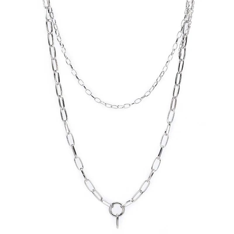 Готические ювелирные изделия в стиле панк круглые металлические цепочки круглый