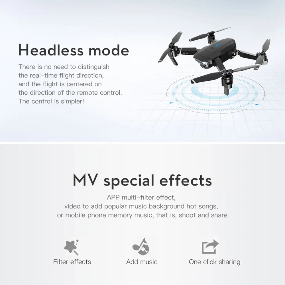Drone 4K SG901 Cool Quadcopter 2 Camera Stable Gimbal Altitude Hold 4096x3072P 2048*1080P HD Gift Kids Uav 2.4G 4CH 6-Axis dron