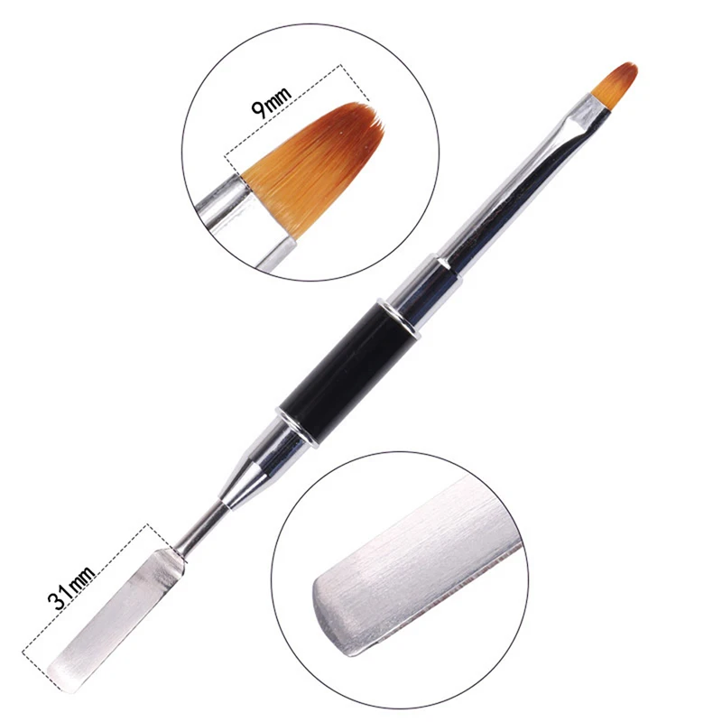 

2 in 1 Dual-ended Painting Liner Pen UV Gel Drawing Brush with Cap Acrylic Rhinestone Handle Manicure Nail Art Tools