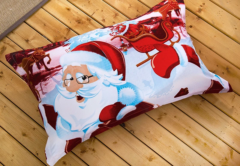 Постельный комплект Merry Christmas с мультяшным принтом санта-клауса пододеяльник