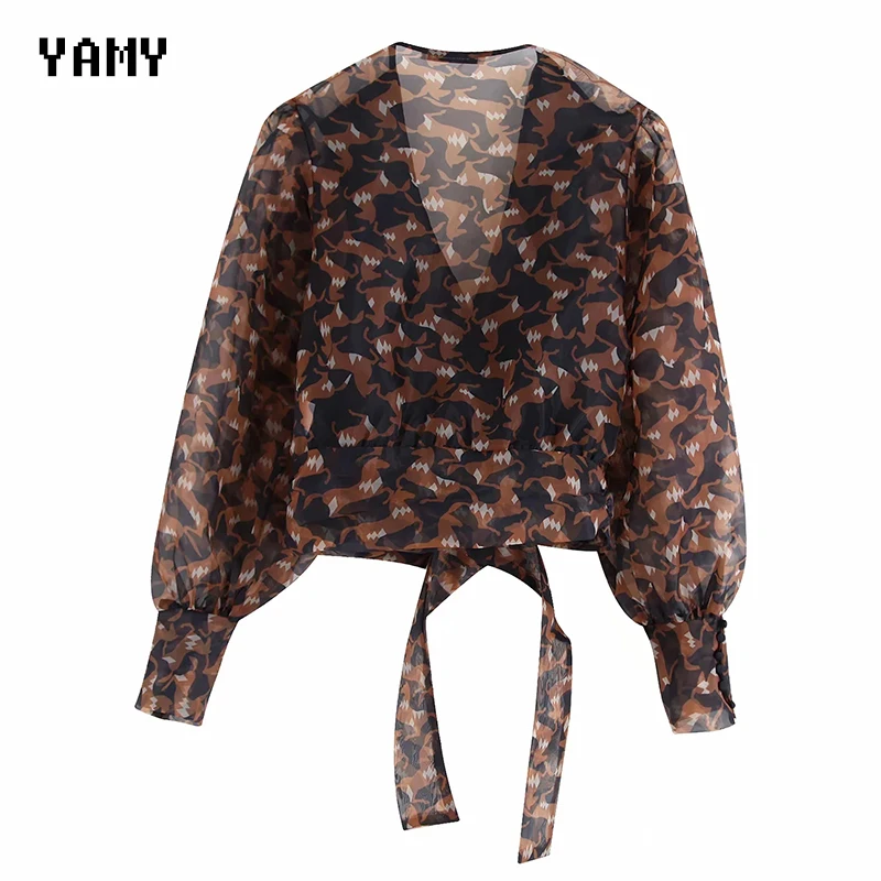 Новые женские топы и блузки 2019 V Шея фонарь рукав тонкие рубашки zora blusas мода шик za