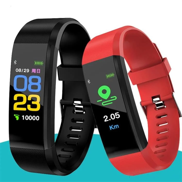 

ID115 Plus Color Screen Smart Bracelet Fitness Tracker Pedometer Watch Band Heart Rate Blood Pressure Monitor Wristband Sale
