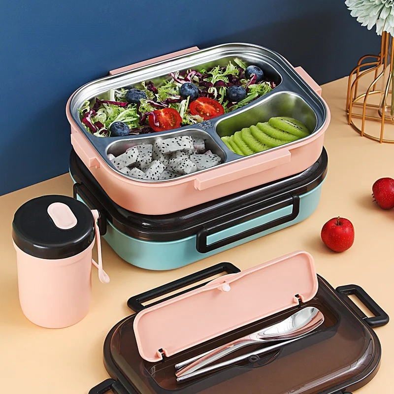 

Bento коробка с отсеком Портативный Ланч-бокс для детей школьный пищевой контейнер 304 нержавеющая сталь коробка для микроволновой печи