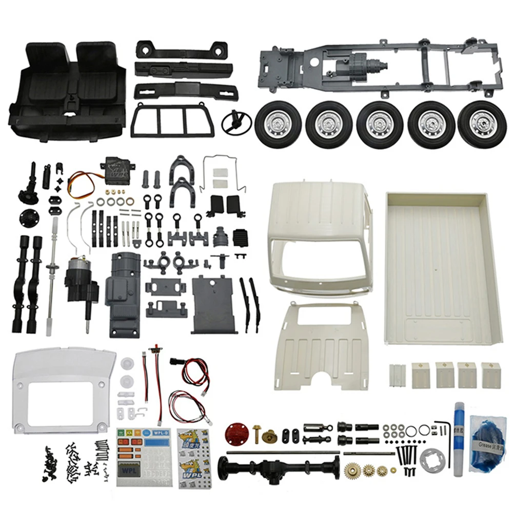 

RC Truck Toy Kits Upgraded Full-scale 2.4G Remote Control Drift Car Body Assembly Kit for 1/10 WPL D12 D12KM