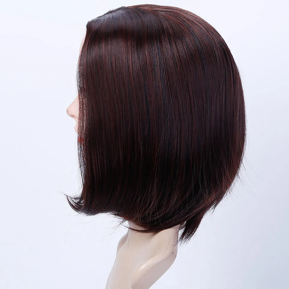 Женские короткие прямые волосы MUMUPI черные коричневые серые синие розовые цвета