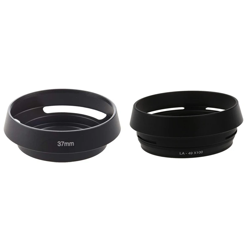 

1 Pcs Black Screw Mount 37Mm Metal Hood & 1 Pcs 49Mm LH-JX100 Lens Hood