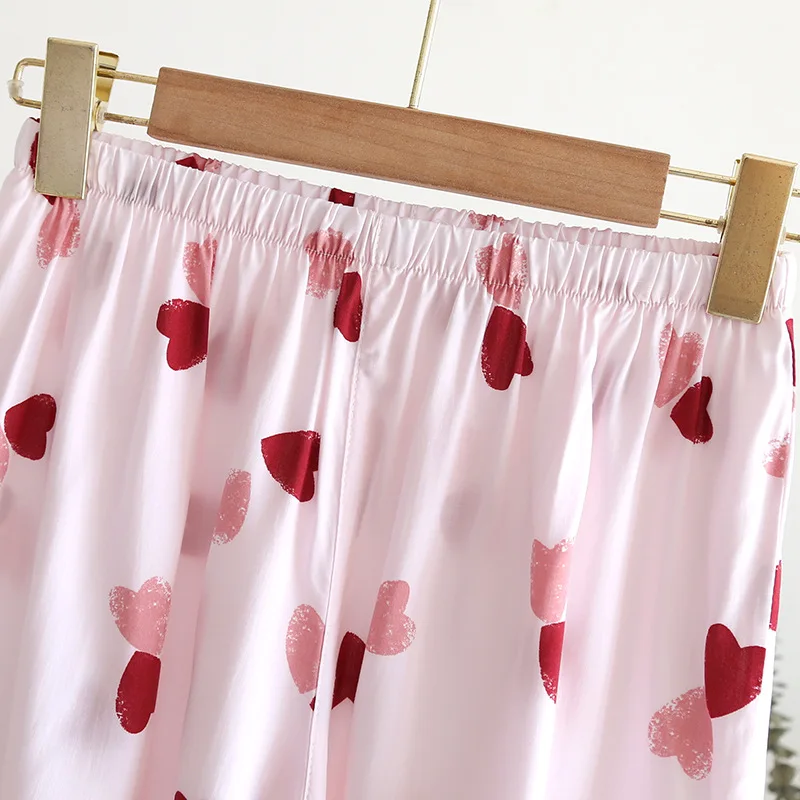 

Pyjamas Cotton silk pajamas women summer short-sleeved sweet Pyjama Female Homewear loungewear Tracksuit