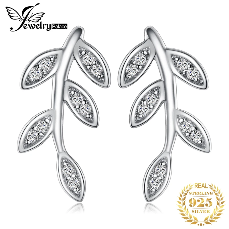 Женские серьги-гвоздики с фианитом JewelryPalace корейские серьги из стерлингового