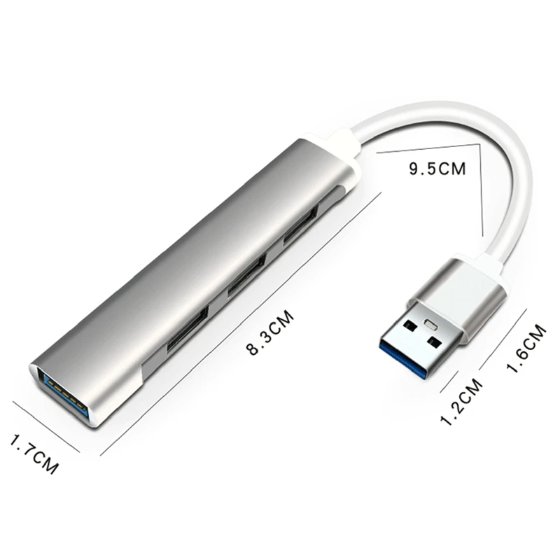 

USB Hub Extensions 4 Port USB 3.0 Hub Ultra Slim Portable Data Hub Applicable