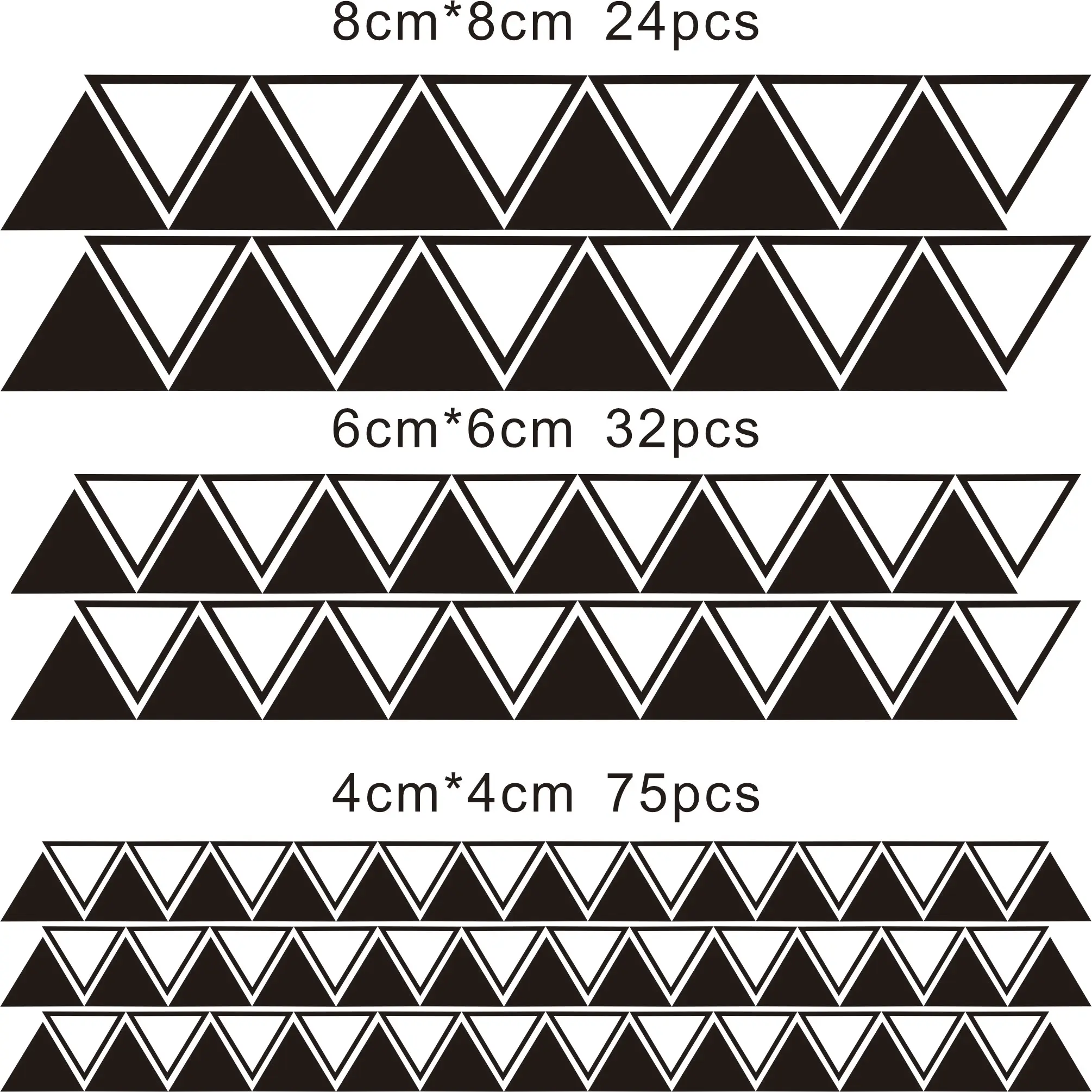 

Solid hollow triangle home decoration wallpaper children's room wall mural living room baby bedroom kindergarten Glass Sticker