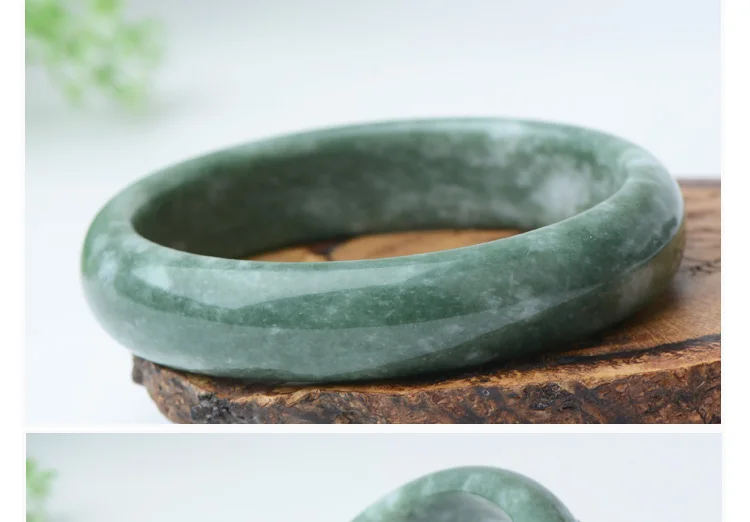 Нефритовый браслет из натурального нефрита женский подарок с плавающими цветами