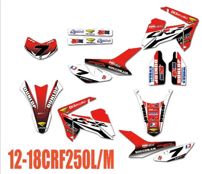Полный Графика наклейки на заказ с номером для Honda CRF250L CRF250M 2010 2011 12 13 14 CRF 250L/м