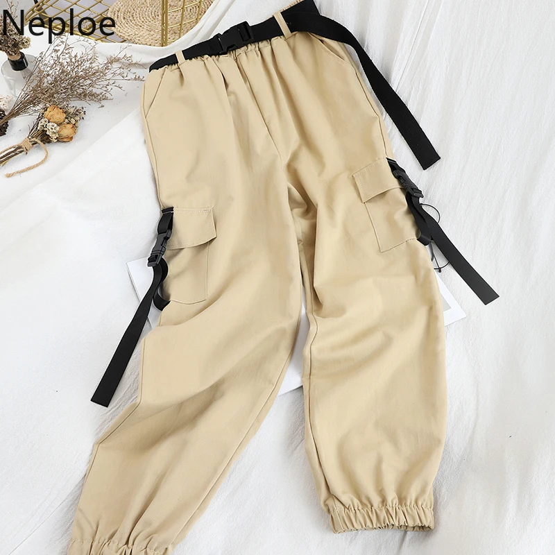 Neploe/корейские однотонные шерстяные брюки с эластичной резинкой на талии унисекс