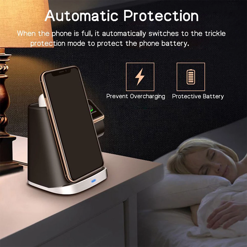 3 в 1 для Apple Watch Магнитная быстрая QI Беспроводная зарядка мобильных 8 Plus X XS S9 S8 S7 док