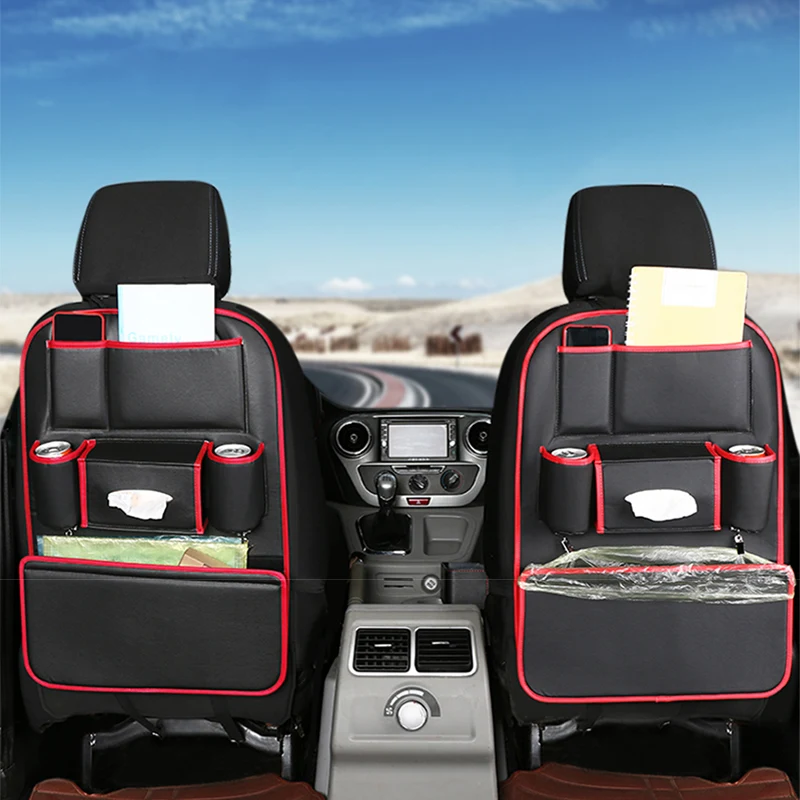Автомобильный Органайзер на спинку сиденья из искусственной кожи Сумка заднее