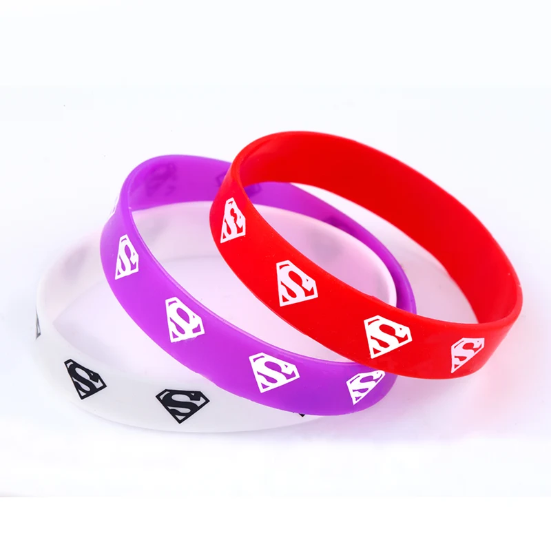 10 шт. супер человек яркий на заказ силиконовый браслет для детей взрослых Спорт