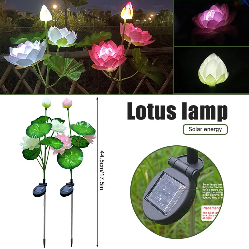 

Solar Landscape Light Lotus Shape Outdoor Unique Courtyard Lawn Lamp For Garden Patio Decoration Luces Solares Para Exterior