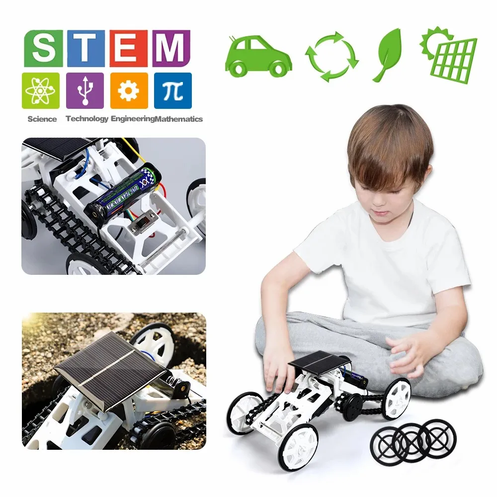 STEM Solar Energy Robot Car DIY Climb Vehicle Educational Toy Kit Technology Science Powerm Assembly Set Toys for Kids | Игрушки и хобби