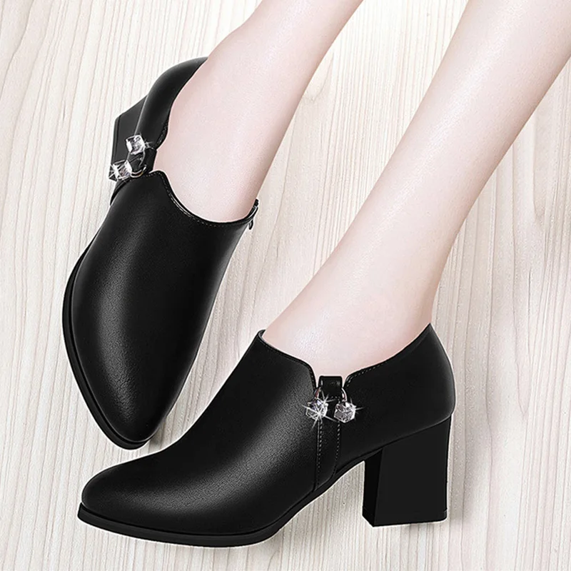 Женские туфли-лодочки женская обувь на толстом квадратном каблуке без шнуровки с