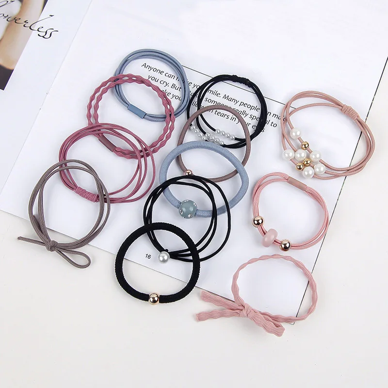 

8pcs Hair Band Rope Simple Elastic Hairs Accessories Headdress Rubber Band Ponytail Holder @ME88
