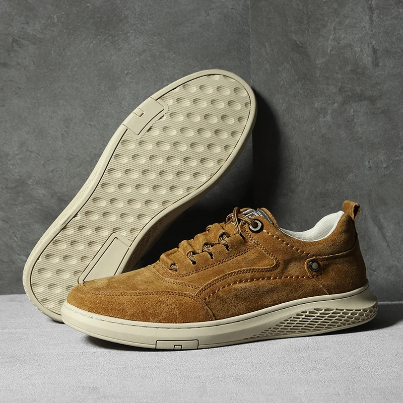 

Mens Sneakers Quality Men Shoes Casual Leather Suede Shoes Men Non-Slip Rubber Outdoor Flats Male Footwear Leisure Fashion Shoe