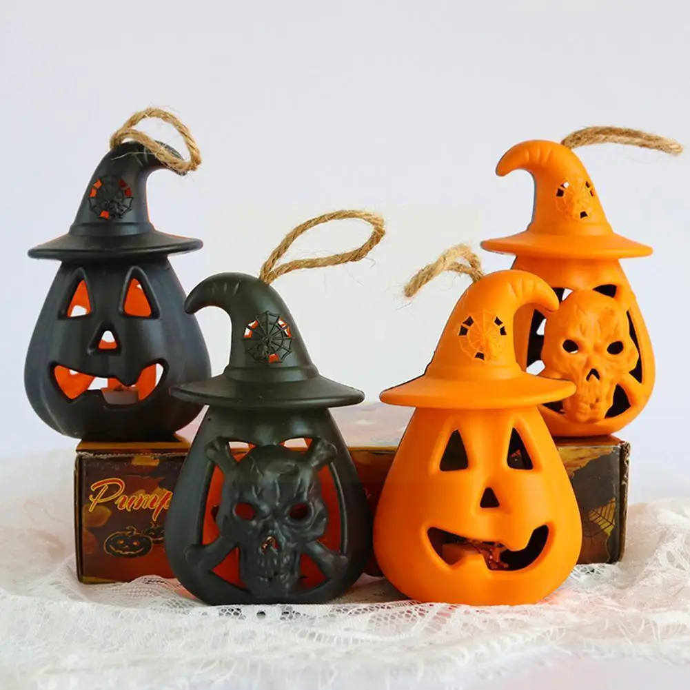 

LED Halloween Pumpkin Ghost Lantern Lamp DIY Hanging Candle For Home Decoration Kids Horror Props Toy Halloween Scary Light Z1M6