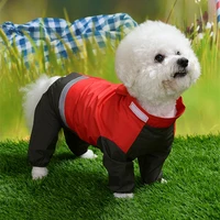 breathable small dog raincoat waterproof pet puppy dog clothes outdoor coat rain jacket reflective medium dog poncho four legs
