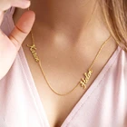 Индивидуальное ожерелье с различными именами 1-5, ожерелье-чокер с индивидуальной табличкой из нержавеющей стали