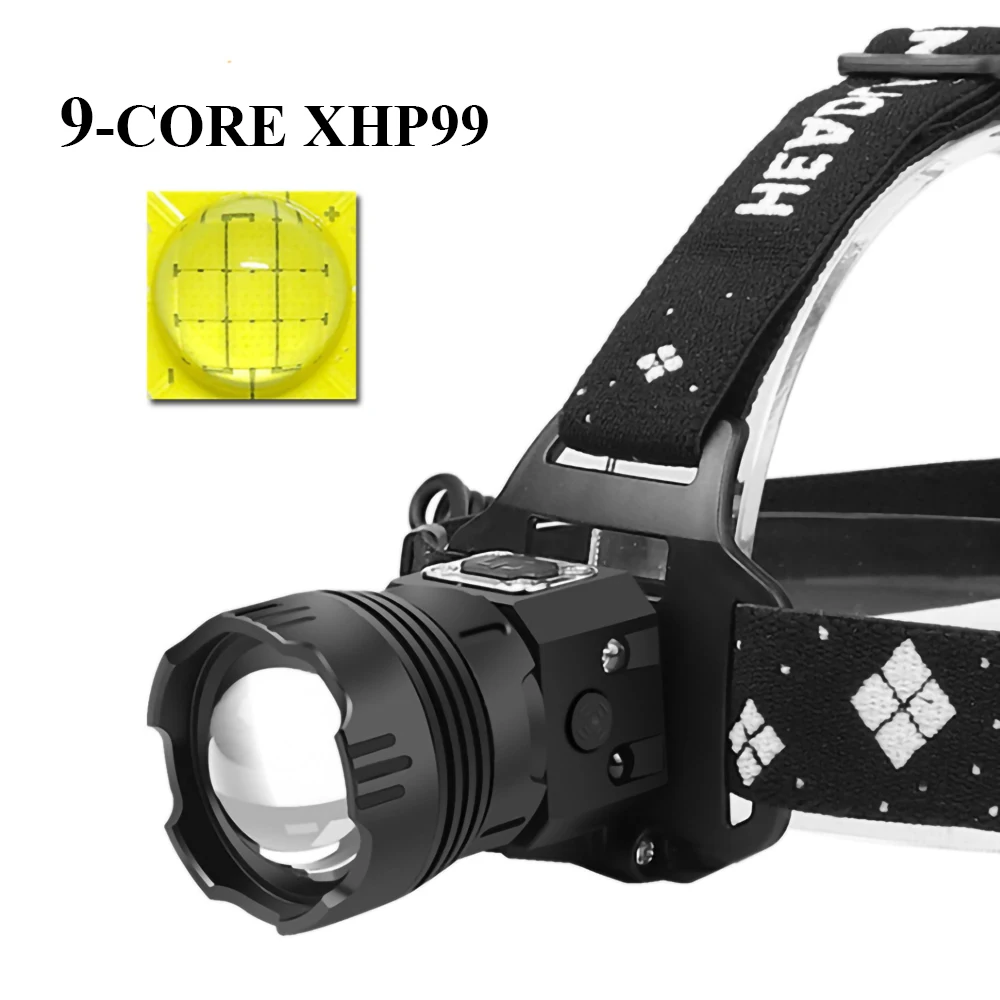 

Налобный фонарь XHP99, светодиодный, водостойкий, 500 м