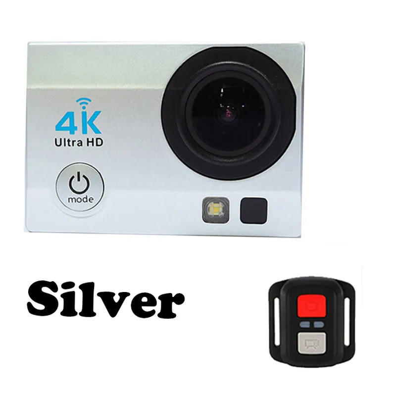 Silver remote contro Наружная Экшн-камера Wifi Водонепроницаемая камера s 4K заполняющий светильник SOS спортивный шлем Cam Flashlig велосипедный дайвинг серфинг - Цвет: Silver remote contro