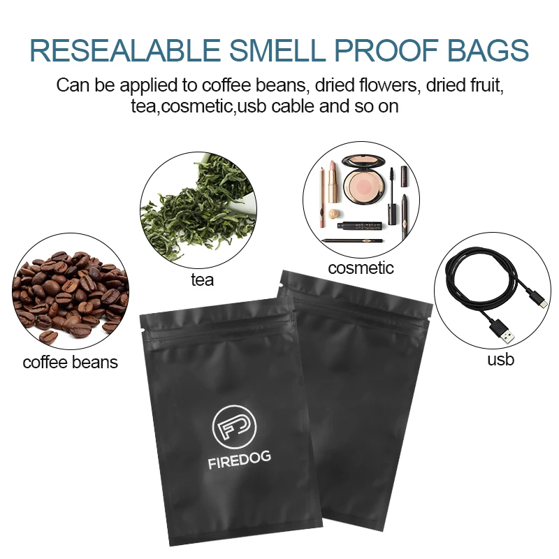 FIREDOG 50 шт. курение майлар сумка с защитой от запаха табачный мешок для табака