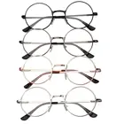 Очки для чтения унисекс круглые металлические с пружинным шарниром, ульсветильник полимерные очки, увеличивающие зрение, с диоптриями + 100  + 40