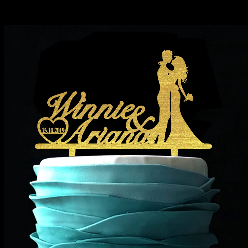 Персонализированный Топпер для торта Mr и Mrs деревянный Свадебный с монограммой