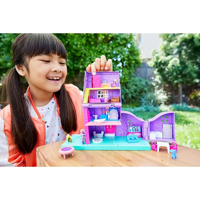Mattel Polly Pocket House : 4 Stories 11 Accessories &amp Micro Dolls Play house games Set Toy for Children Gift GFP42 | Игрушки и хобби