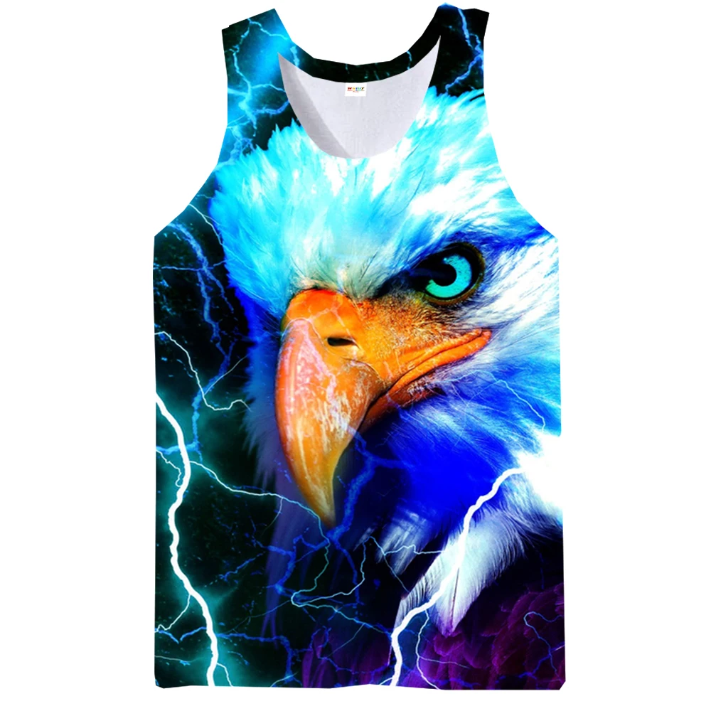 Мужская майка с 3d-рисунком голубого орла жилет без рукавов рисунком животных