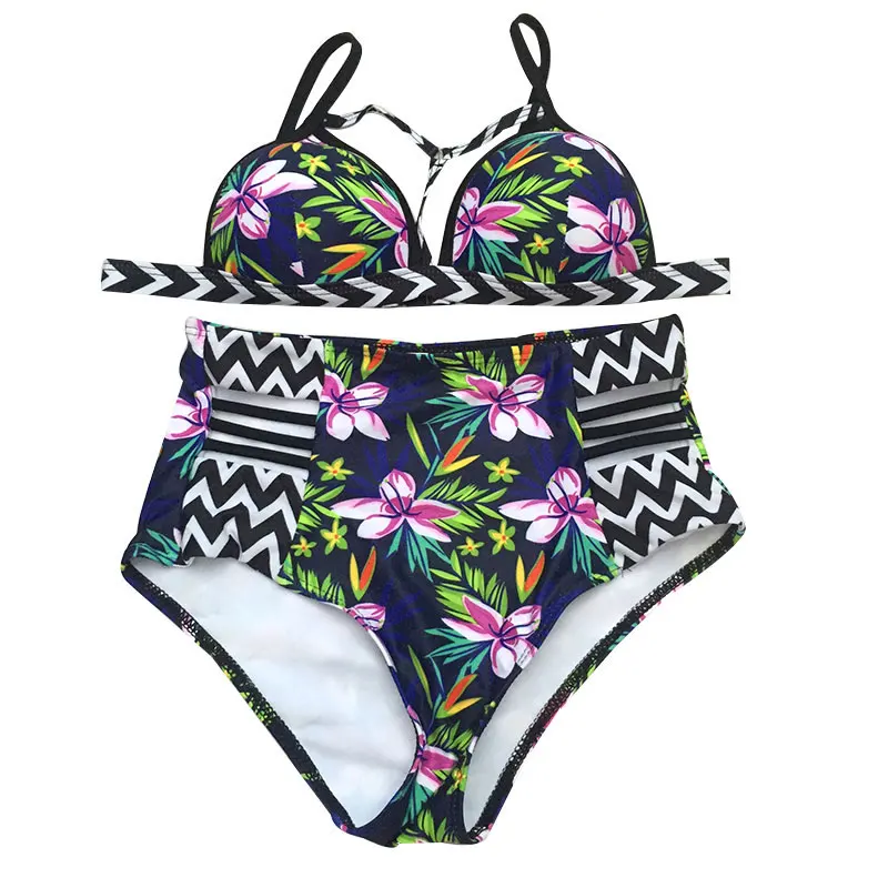 

Hot Women Padded Bikini Set High Waist Swimsuit Swimwear Breathable for Beach Swimming