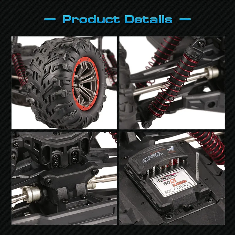 RC Car High Speed 1:10 4WD Off Road Fast Drift Monster Truck Radio Remote Control Racing Cars Waterproof  Adults Kids Toys Boys images - 6
