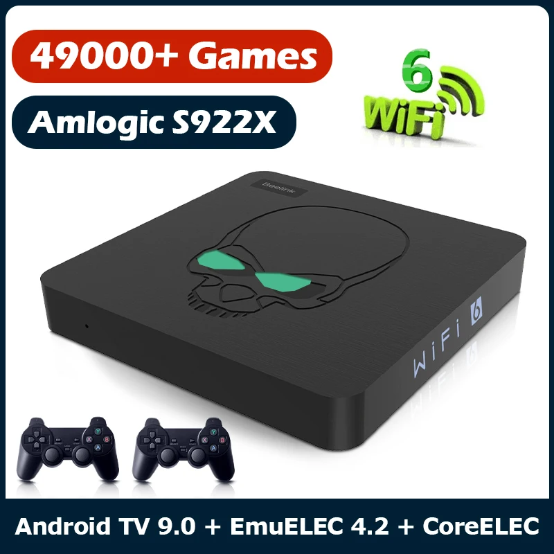 Ретро консоль Beelink Super X King с Wi Fi 6 ТВ приставок для PSP/PS1/SS/N64 Android 9 Amlogic S922X 49000