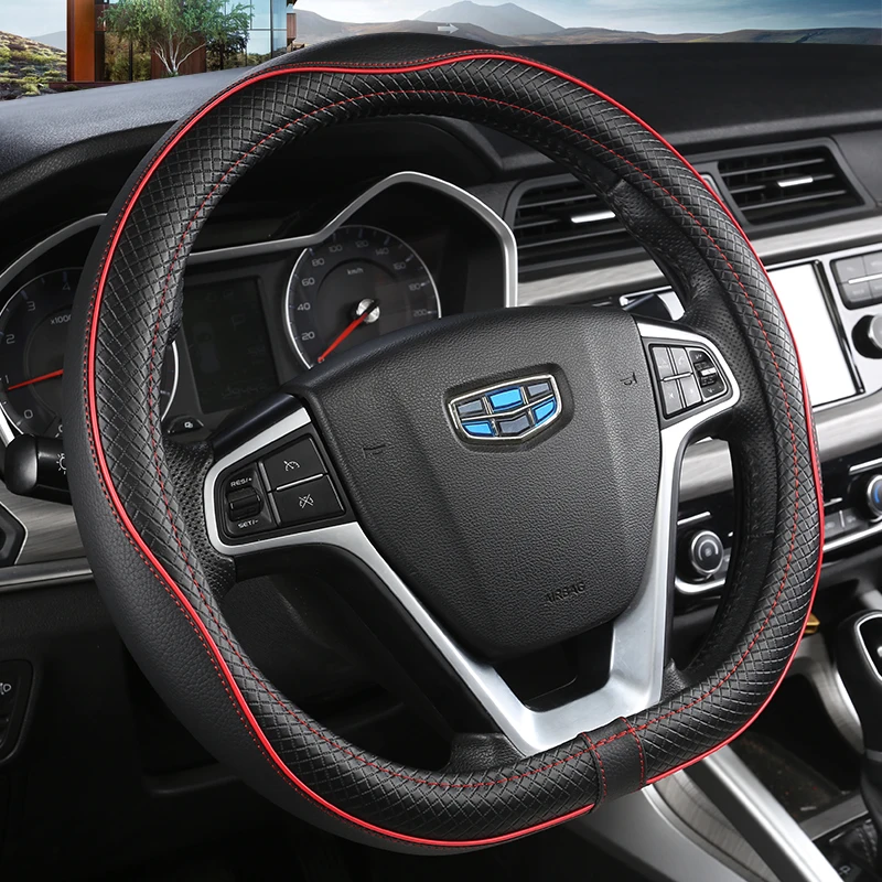 Чехол рулевого колеса автомобиля для Geely Atlas 2016 - 2021 Coolray I 2020 Emgrand 7 2018 GT 2015- |