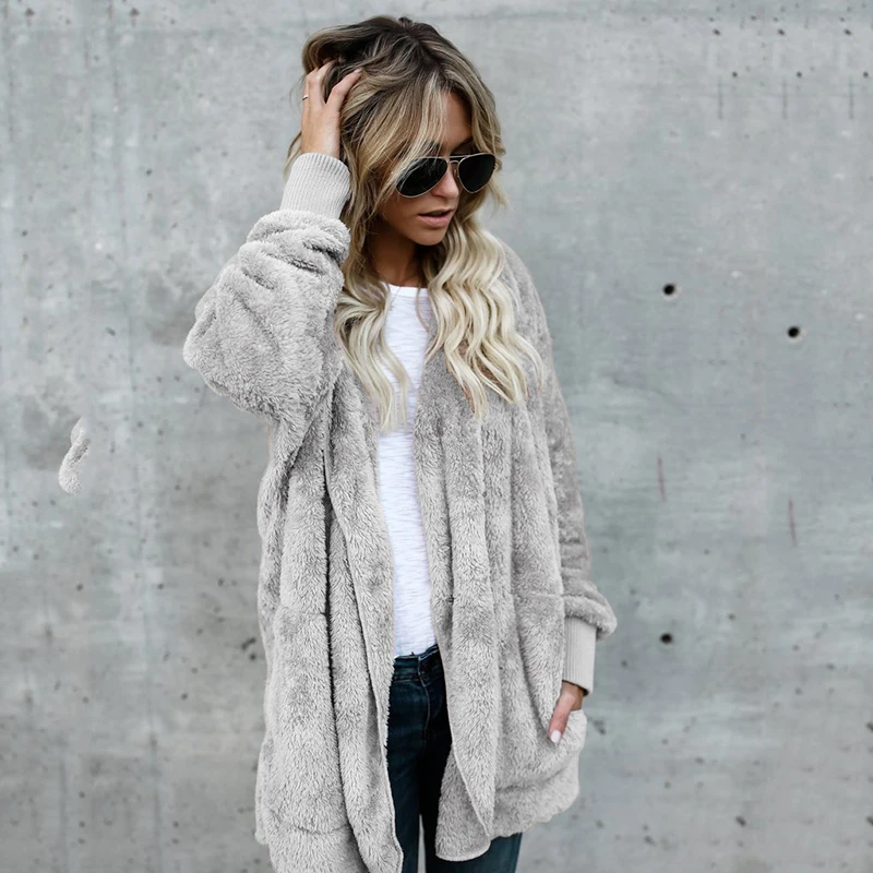 Новинка пальто с капюшоном 5XL длинным рукавом женская верхняя одежда открытым