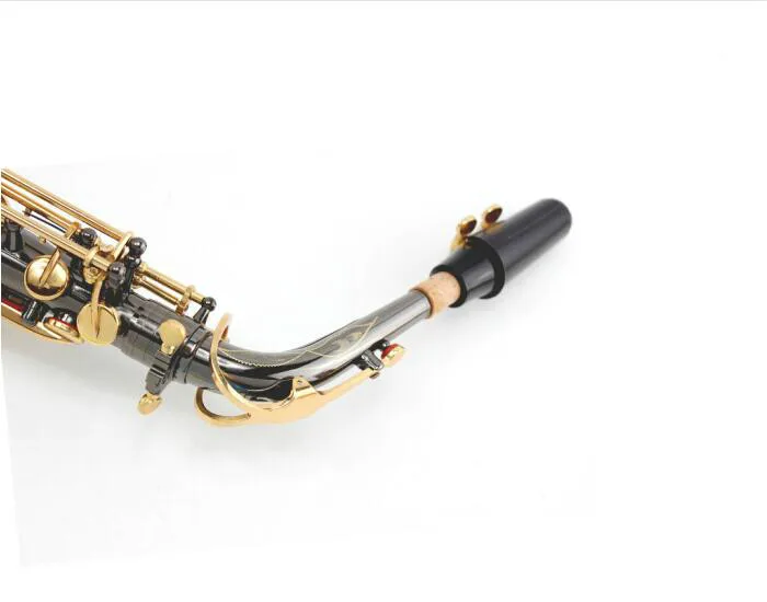 MARGEWATE Alto Eb Мелодия латунь саксофон черный никель покрытием корпус золотой лак