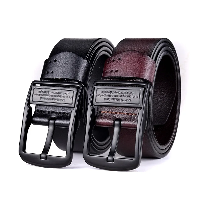

New casual men's pin buckle leather belt pure cow leather belt