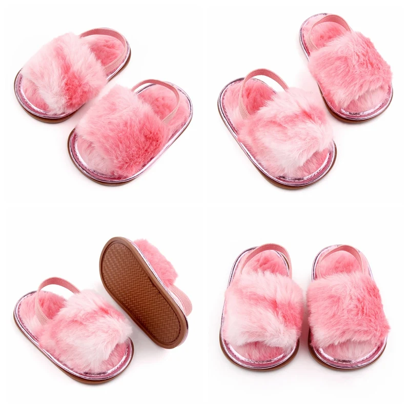 

Осенние Теплые сандалии для малышей, сланцы для маленьких девочек, сандалии, регулируемая нескользящая обувь, уличные и комнатные детские р...